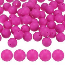 50-Pack Silicone Beads 19mm for DIY Crafts/Bracelet Dark Purple Red