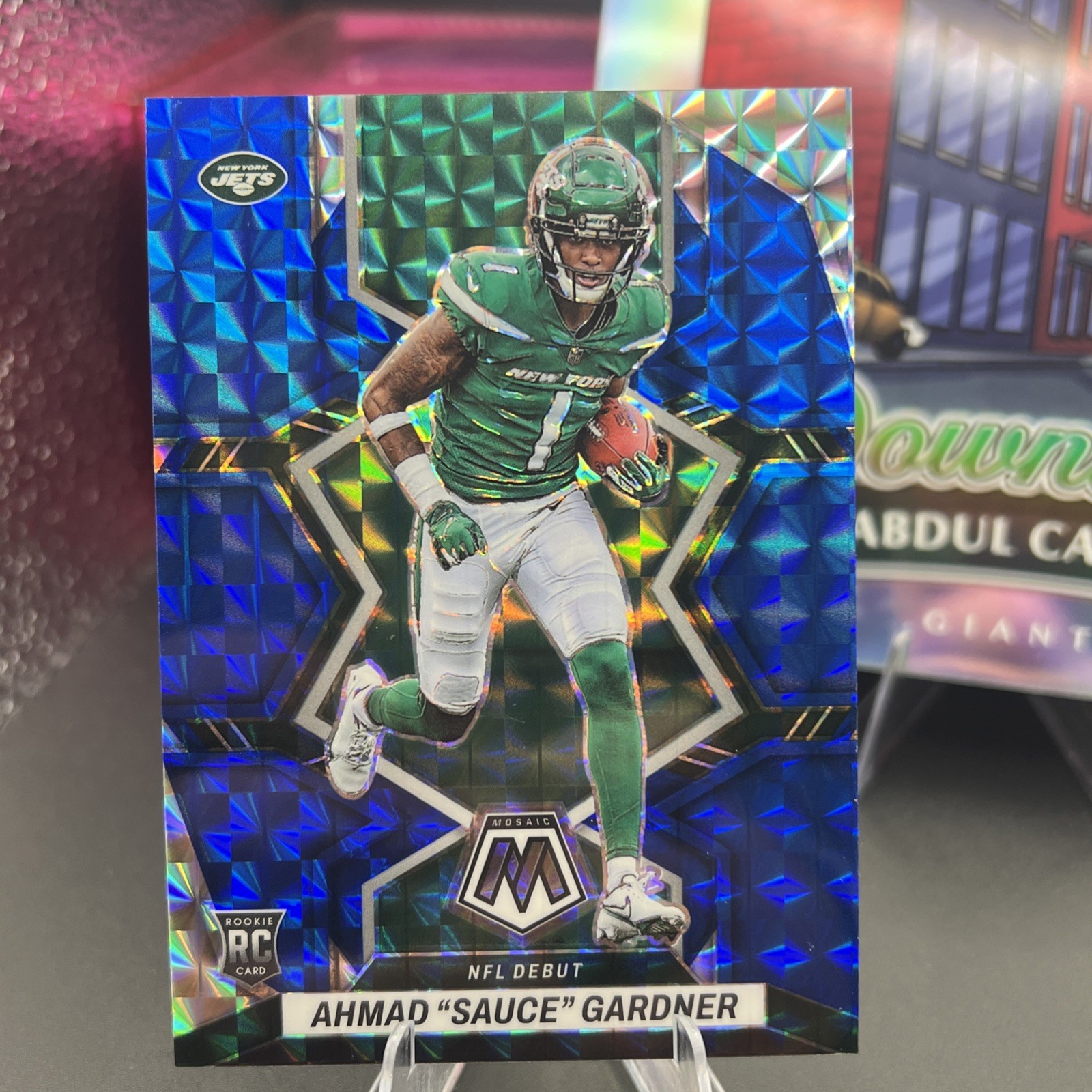 2022 Panini Mosaic NFL Debut Blue Ahmad Gardner #/99 Rookie Card RC