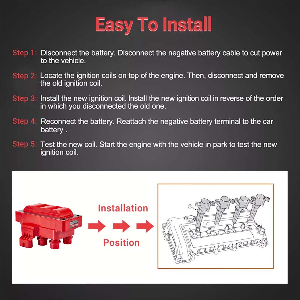 Ignition Coil & Spark Plug & Wire For Ford E-150 E-250 Econoline Club Wagon 4.2L