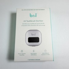 Bril UV Toothbrush Sterilizer Portable UV-C Sanitizer USB Rechargeable New WHITE