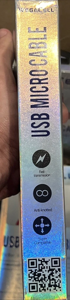 New 5ft WegaCell USB Micro Cable, Fast Charge, Anti Knotted, Each Sold Separate - Image 3 of 3