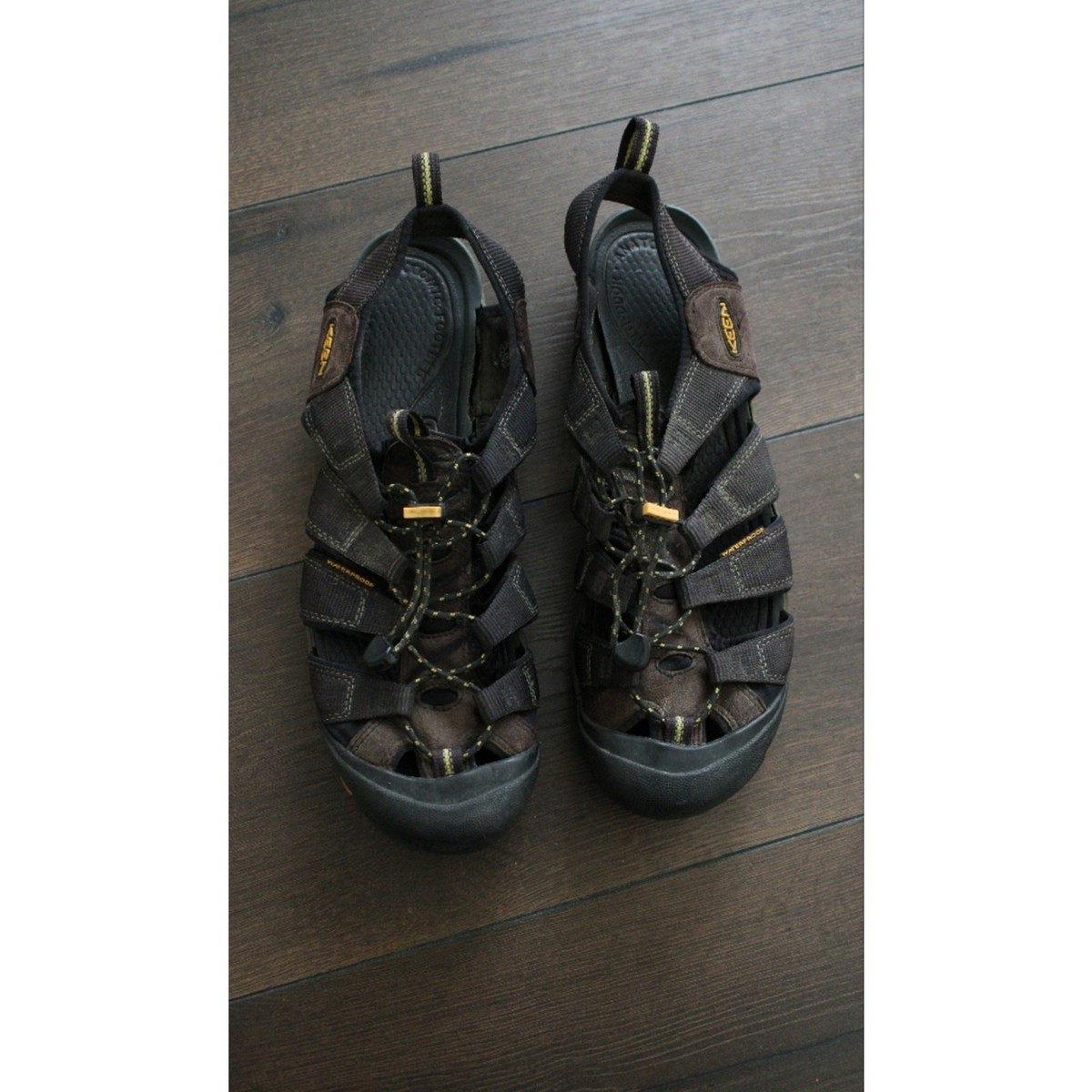 Keen Brown Leather Sport Sandals with Yellow Accents - Excellent condition!!!! KEEN Brown and Yellow Outdoor Sandals | eBay main image 3