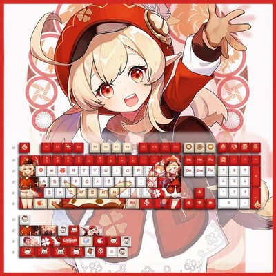 Genshin Impact Klee Mechanical Keyboard Customized USB 108keys Keyboard Gift