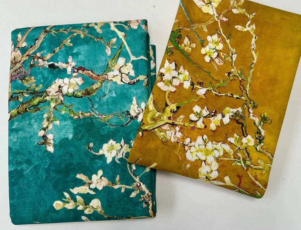 LUSHFABRIC Almond Blossom Van Gogh Fabric Digi Print Sakura Curtain Cushion - 140cm Wide