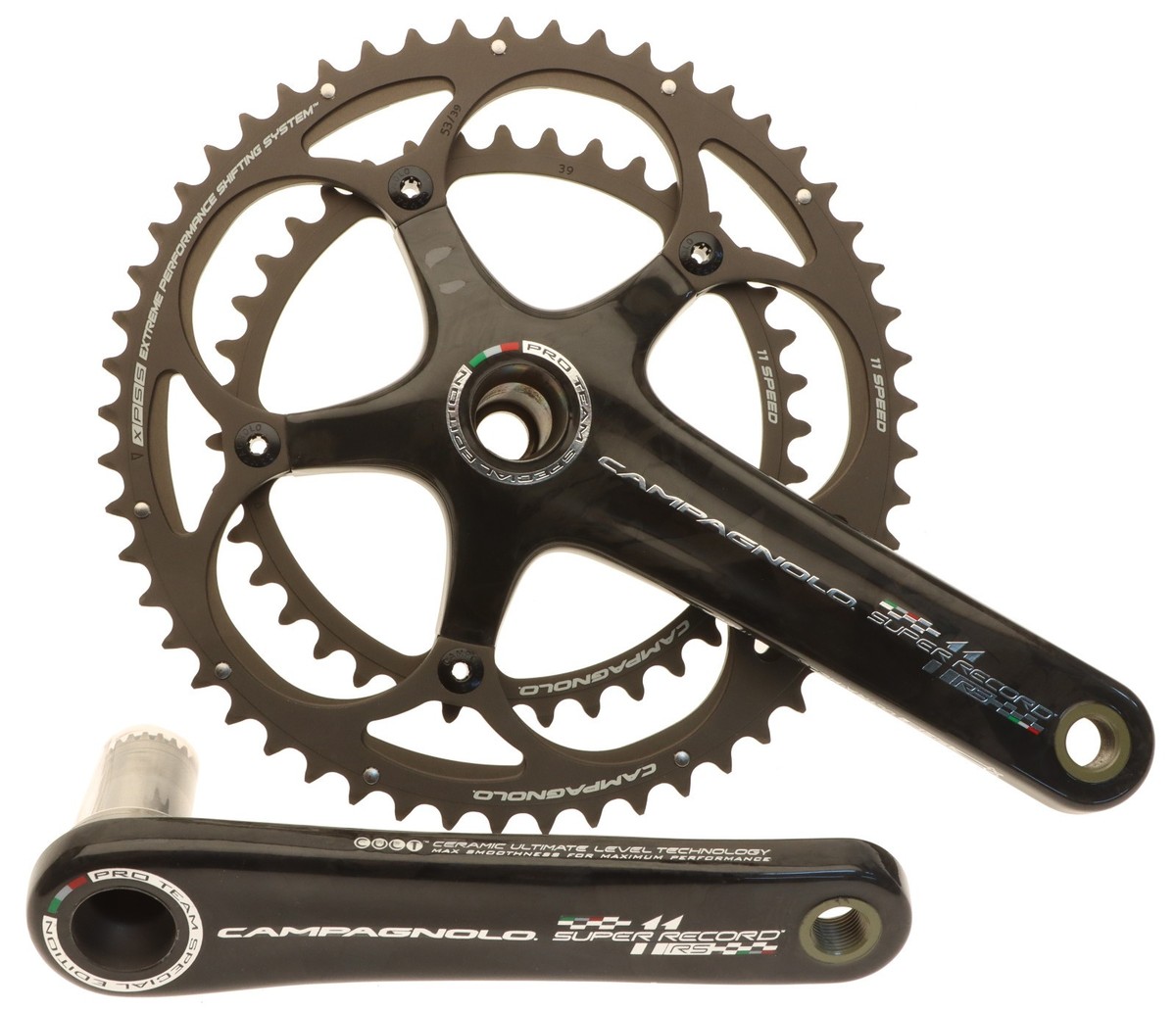 パーツ Campagnolo Record 170mm 53-39t Campagnolo Super Record RS Titanium Crankset 53/39T 11s 170mm