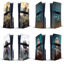 OFFICIAL ASSASSIN'S CREED VALHALLA KEY ART VINYL SKIN FOR PS5 PRO DISC CONSOLE