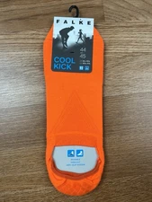 Falke Cool Kick Invisible High Cut Anti-Slip Socks Mens 10.5-11.5 Orange NEW
