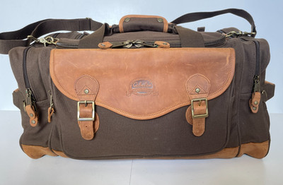 Cabela's Vintage Battenkill Canvas & Leather Large Duffel Bag Luggage Filson