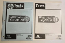 BJU Press Writing/Grammar 9 Testpack Answer Key & Tests Homeschool Lot Of 2