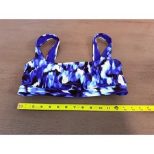 Time and Tru Womens Blue Abstract Tie Dye Bikini Top Size M 8-10 Square Neck