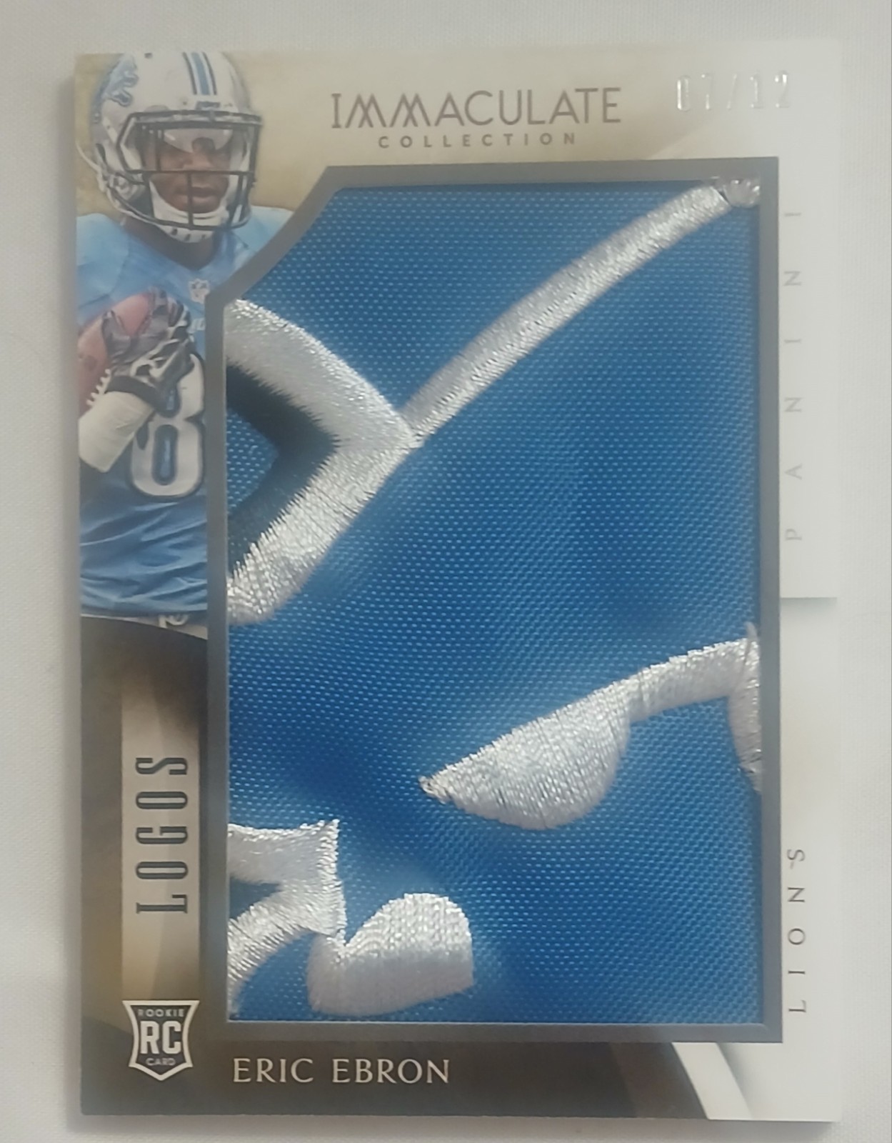 Eric Ebron Panini Immaculate Gloves Logos #IGEE Base