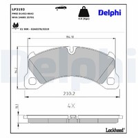 Bremsbelagsatz Scheibenbremse Delphi LP3193 FüR 95B Porsche Macan Cayenne 92A