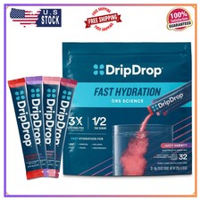 DripDrop Hydration Electrolyte Powder Variety Pack 32 Count Drink Mix Packets