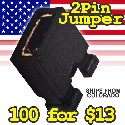 2 Pin Jumper for Header Pins (2P Shunt) Arduino, TTL PCBs, DIY and Rasberry Pi