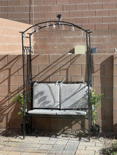 Garden Arbour Bench Outdoor Metal Pergola Arch Patio Seat Plant Roses Climbing