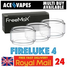 x3 FREEMAX FIRELUKE 4 Bubble Glass Pieces Authentic Bulb Fatboy Fat Boy Tank