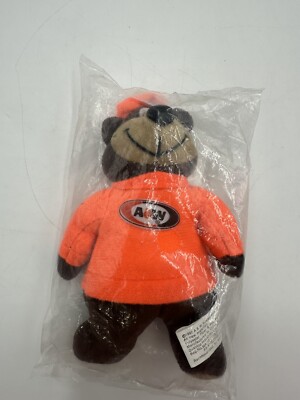 1997 Vintage Alpha Kids A&W Root Beer Bear Orange Shirt Plush Toy NIP -Read!