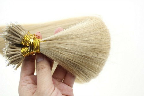 Extensiones de Cabello Nano Anillo Remy Cabello Humano Invisible Nano Cuentas Eslabón Cabello Grueso - Imagen 58 de 126