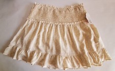 Girls Wonder Nation Smocked Waist Woven Skirt with Built in Shorts Tan