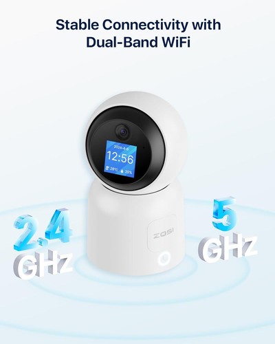 ZOSI 5MP WLAN Überwachungskamera Innen Weiß 360° Baby Kamera WIFI PTZmit Monitor - Bild 7 von 10