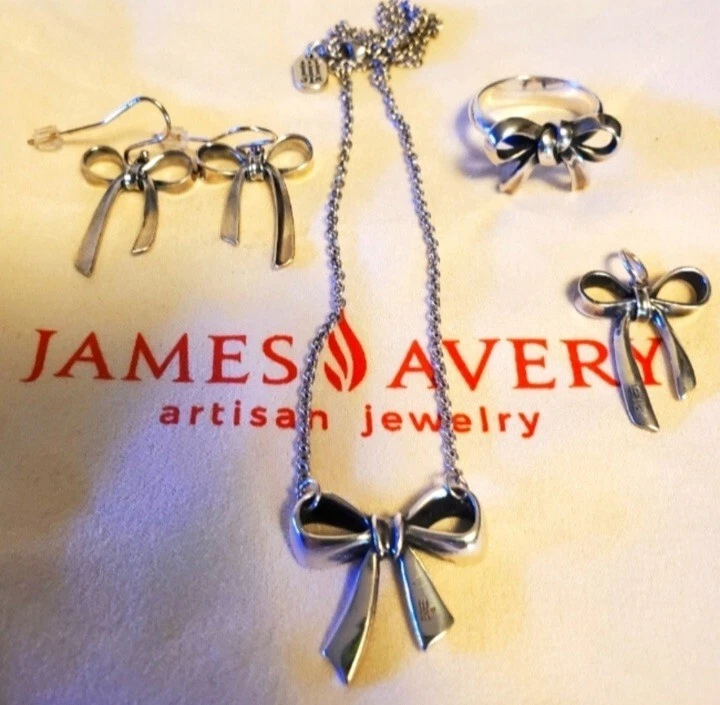 James Avery Retired Bow Set Ring Size 8 Or 9 eBay