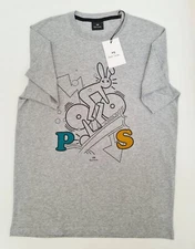 New Paul Smith T-Shirt “ Rabbit ” Print T-shirt Size M Grey