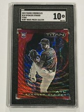 2022 Panini Chronicles #18 Spencer Strider RC Titan SGC 10 Ruby Wave Prizm /199