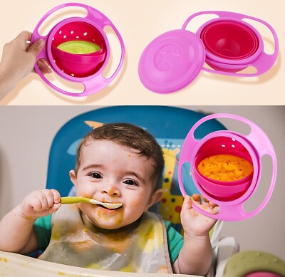 360 Gyro Rotate Futternapf Gyro Napf Universal Auslaufsicher Napf für Baby Kinder