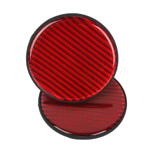 Red Carbon Fiber Car Cup Holder Pad Water Cup Slot Non-Slip Mat Auto Accessories - Imagen 7 de 10