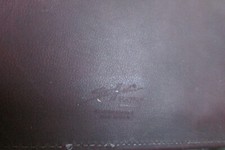 NEW VINTAGE HAZEL DARK BROWN LEATHER BI-FOLD NOTE PAD CASE, USA MADE