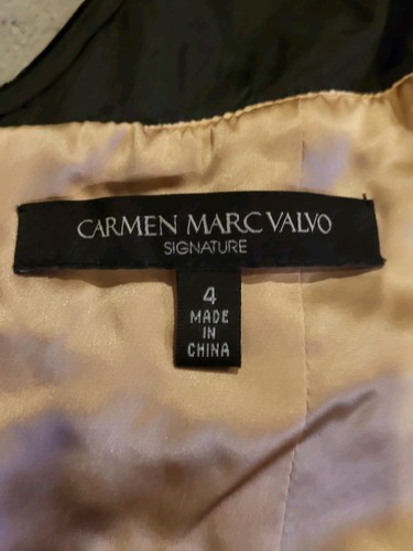 Carmen Marc Valvo Camisole Top Womens Sz 4 Black Velvet Silk Lace Sequins NWT - Picture 6 of 10