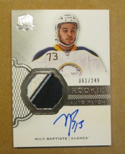 2016-17 UD THE CUP NICK BAPTISTE RC AUTO 3 COLOR PATCH 061/249 BUFFALO SABRES