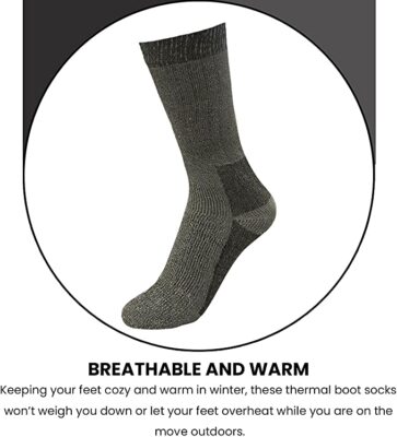 Calze Per Stivali Da Lavoro Calzini Termici Invernali Da Uomo - Pack Da 12 Paia, Taglie 9-13, In Cotone Rinforzato, Ideali Per Stivali Da Lavoro E Sport Invernali Calze Stivali Da Lavoro - Foto 2