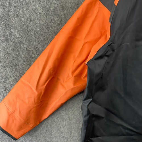 Grundens Jacket Mens XL Black Orange Logo T Snap PVC Fishing Hooded Raincoat - Picture 21 of 23