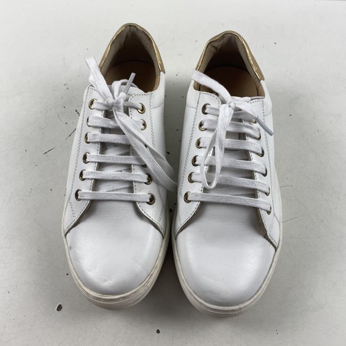 Jack Rogers RORY White/Gold Leather Lace Up Low Top Sneakers Women’s Size 7.5 - Picture 6 of 9