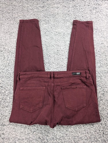 KUT From The Kloth Jeans Women 12 Red Denim Casual Preppy Donna Ankle Skinny