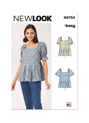 New Look N6754 Sewing Pattern - Misses Tops - Size 8-18
