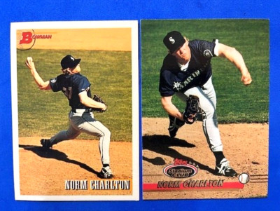 Norm Charlton 1993 Bowman & 1993 Topps Stadium Club Baseball - Mariners