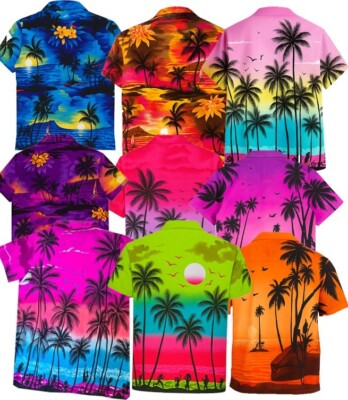Herren Hawaii Hemd S-5XL - Palme Aloha Hirsch Strand Urlaub Sommer Party Fan