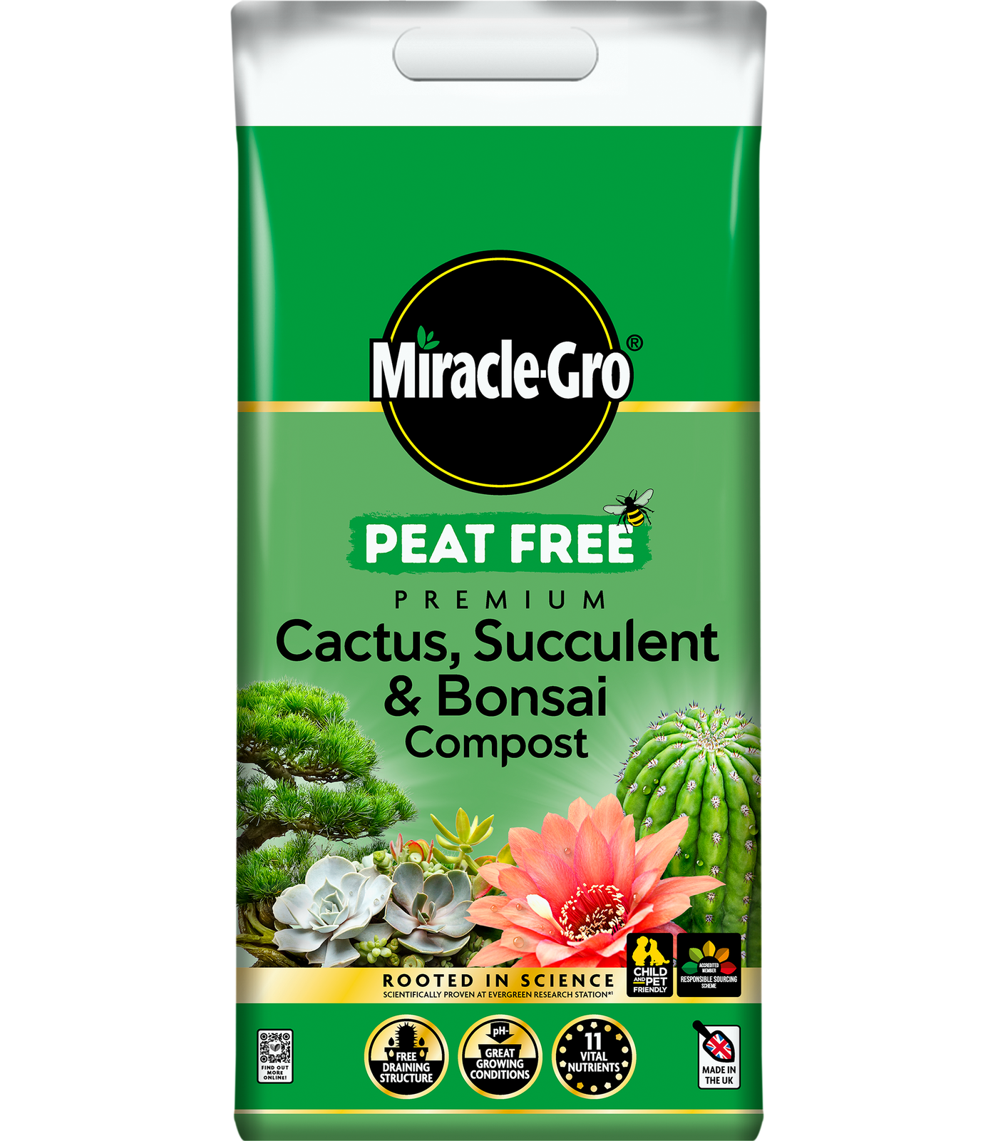 Miracle Gro Premium Peat Free Cactus, Succulent & Bonsai Compost 10L