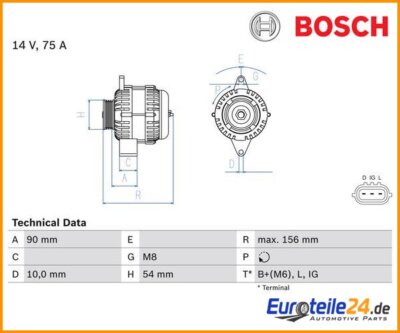 Generator Bosch 0986081950 for Suzuki Swift III