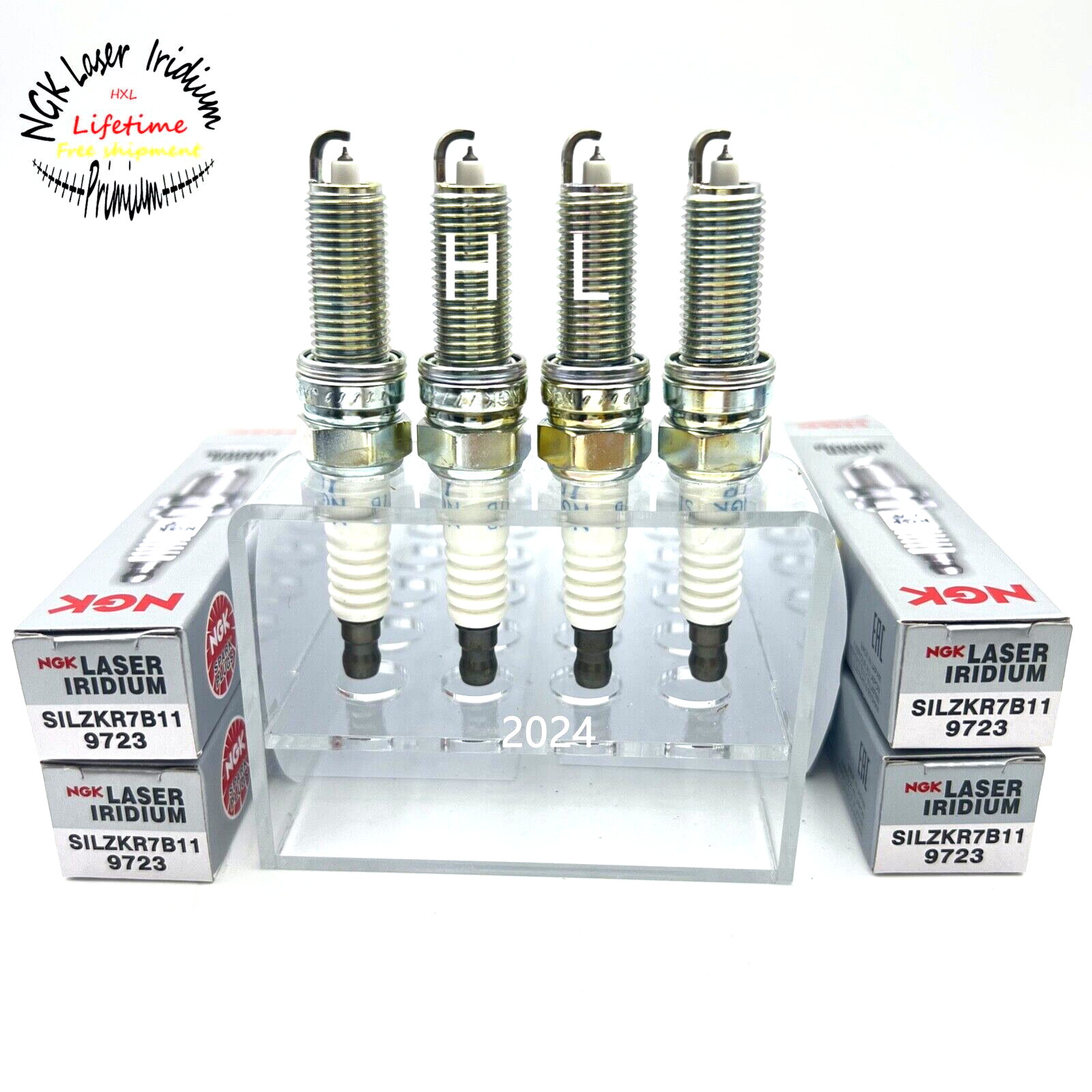 4X NGK Laser Iridium Spark Plug 9723 For Hyundai Elantra Kia L4-2.4L SILZKR7B11