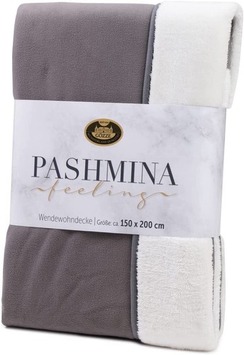 Manta reversible Gözze Pashmina-Feeling lisa 150 x 200 cm muchos colores *NUEVA* - Imagen 33 de 35