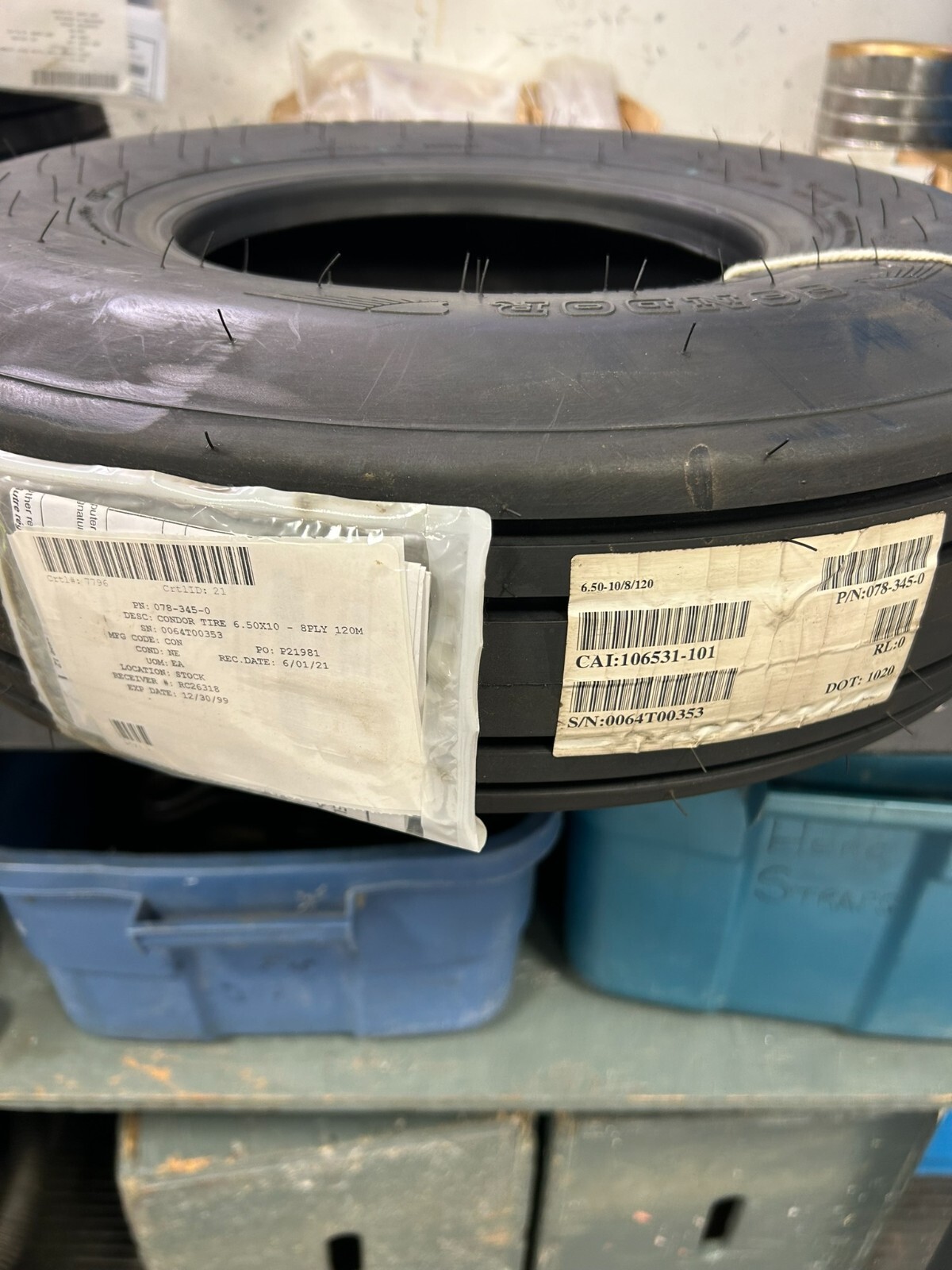 Michelin Aircraft Tire. P/N 025-349-0
