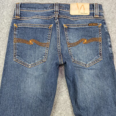 Nudie Jeans Tight-Long-John W25 L29 Blau Worn-Shady Skinny Damen Teens Jugend