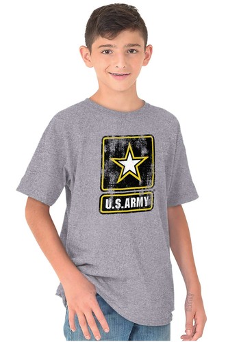 Officially Licensed Distressed US Army Logo Youth Crewneck T Shirts Boy or Girl - Picture 6 of 7