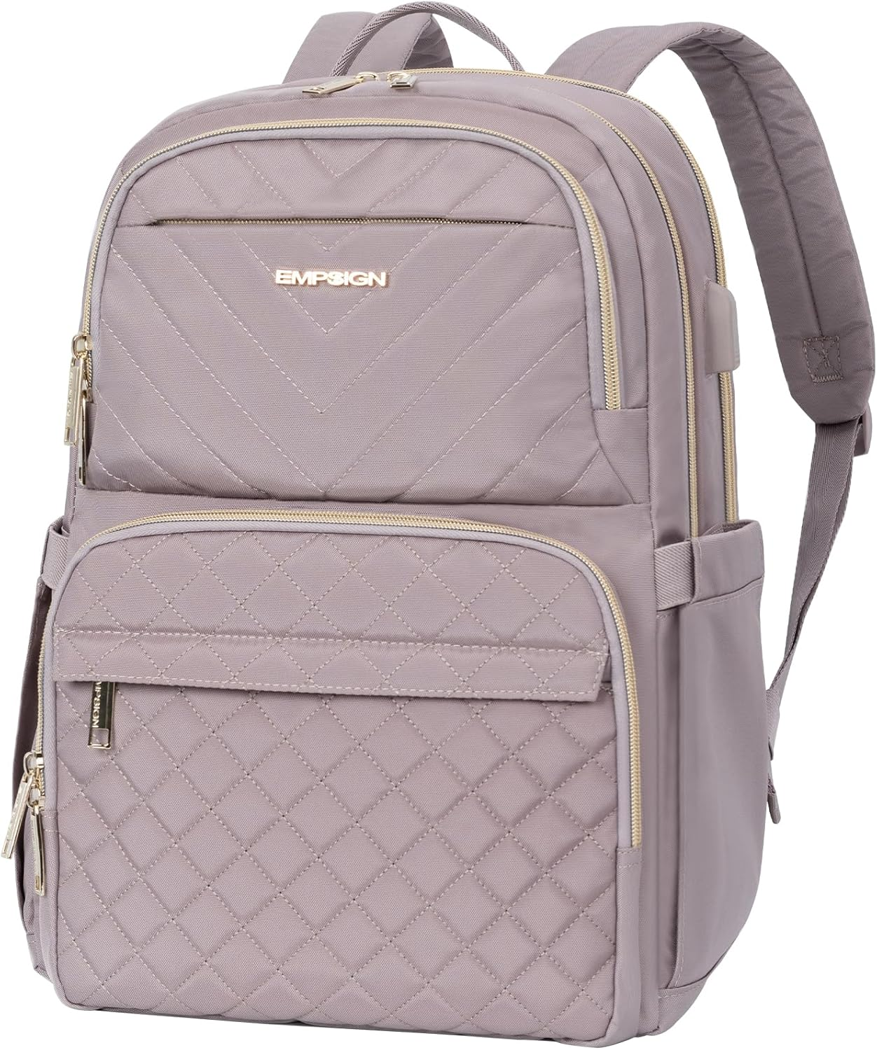 Laptop Backpack Purse for Women and Men with USB Charging Port, 15.6 Inch Travel-image