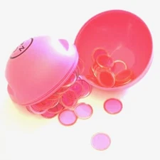 Bingo Chips Magnetic Pick-Up Pink Ball w/100 Chips