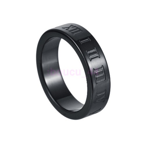NEW Silver/Gold/Black Roman Numerals Ring Mens Stainless Steel Punk Band Sz 7-12 - Picture 10 of 15