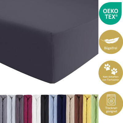 Jersey Spannbettlaken Spannbetttuch 100% Baumwolle Bettlaken Betttuch 140GSM